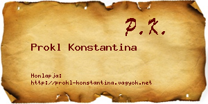 Prokl Konstantina névjegykártya